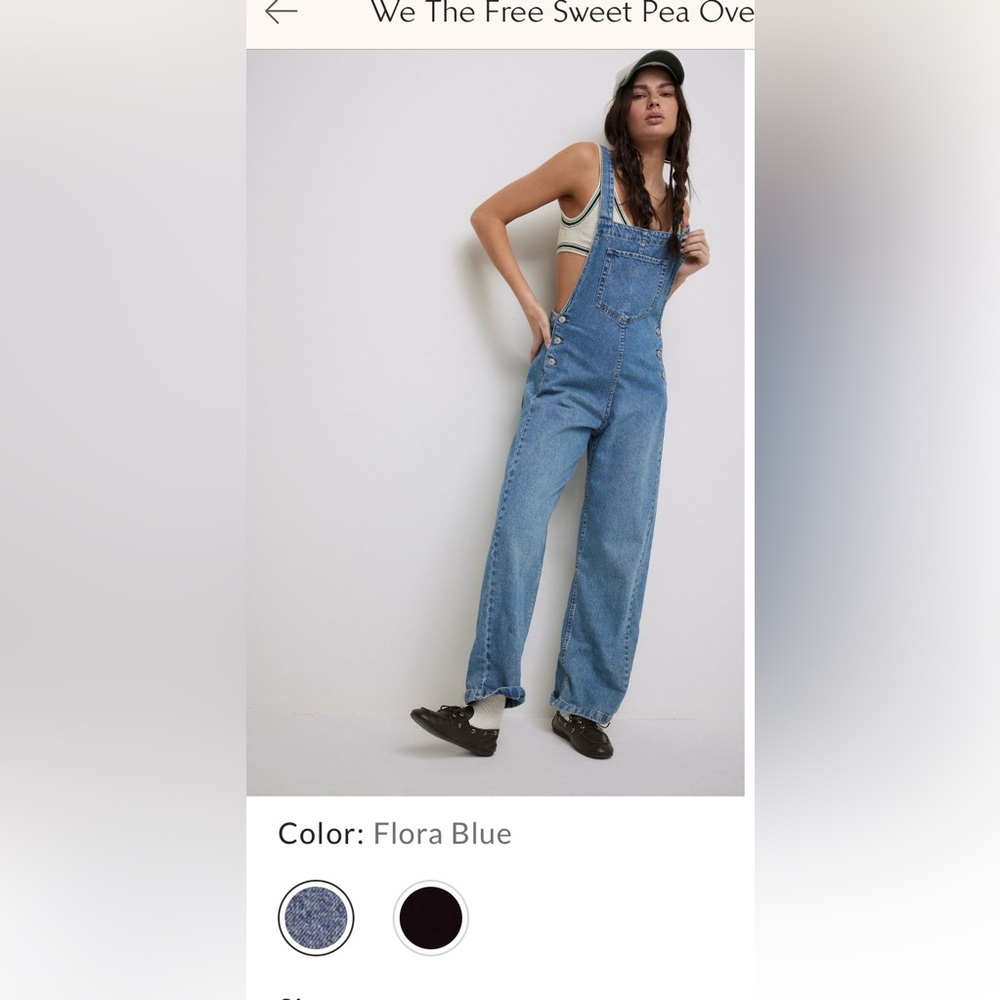 We The Free Flora Blue Denim Overalls